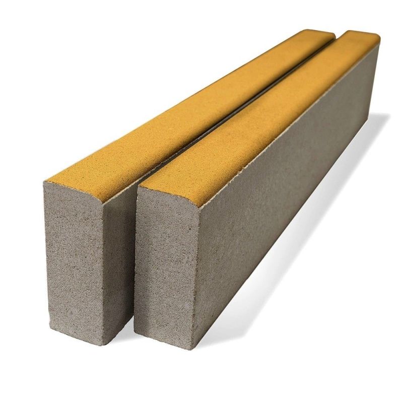 Бордюр тротуарный BRAER БР 100.20.8 Желтый Верхний прокрас