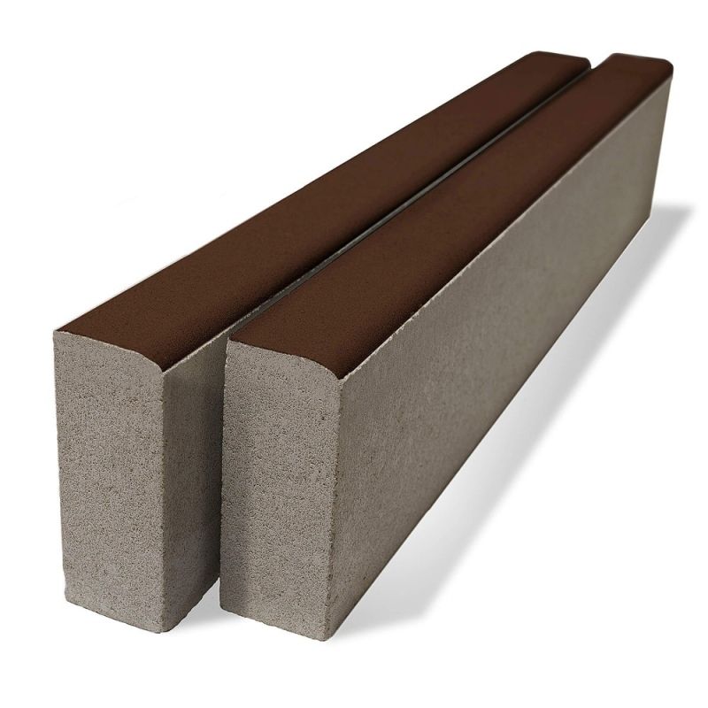 Бордюр тротуарный BRAER БР 100.20.8 Коричневый Верхний прокрас