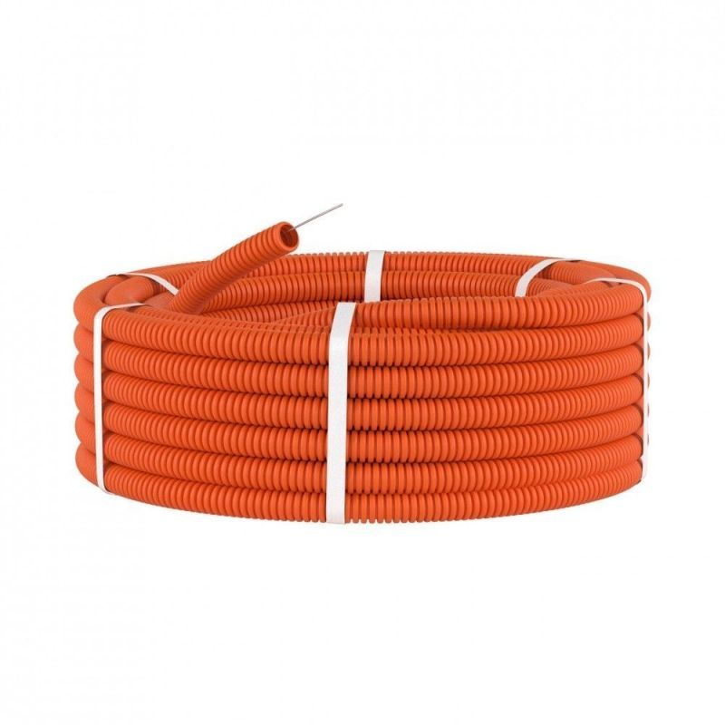 Труба гофрированная ПНД оранжевая тяжелая с зондом (100 м) 16 мм DKC 71516