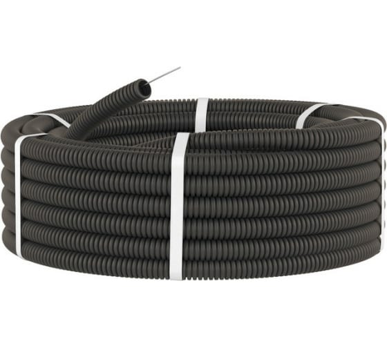 Труба гофрированная ПНД черная с зондом (100 м) 20 мм  DKC 71720